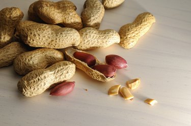 group of peanuts on a table