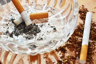 cigarettes extinguished in an ashtray