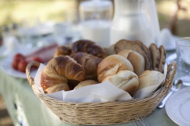Breakfast table outdoors