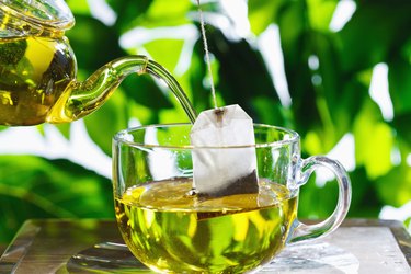 "Cup of green tea,close-up"