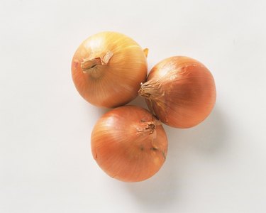 Onions, high angle view