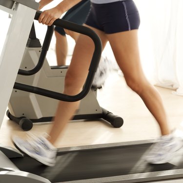 woman walking on a treadmill