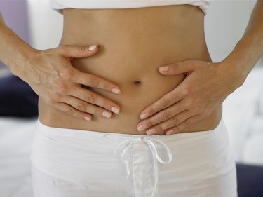 Woman with stomachache