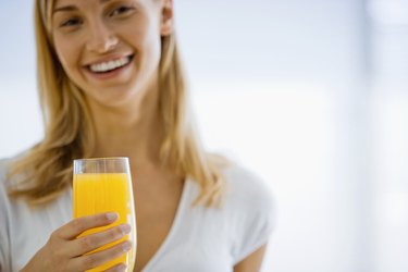 Woman with orange juice