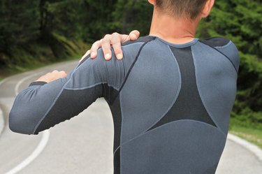 Sport injury, Man with shoulder pain