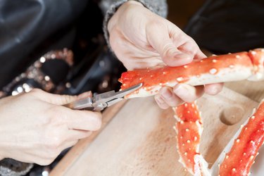 Eating Alaskan King Crab
