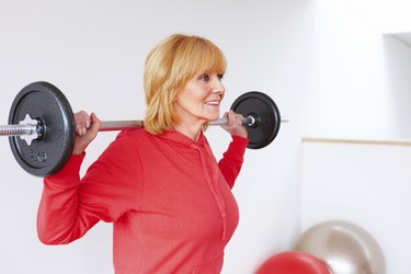 Senior Woman Performing Squats