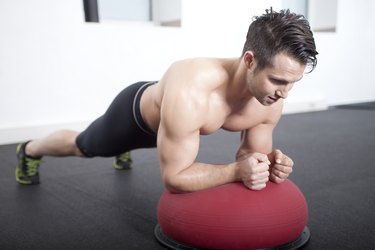 Plank on Bosu Gymnastic Ball