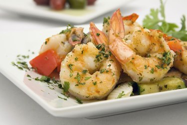 sauteed shrimp with garden vegetables