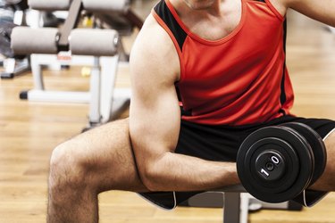 Bodybuilder working out