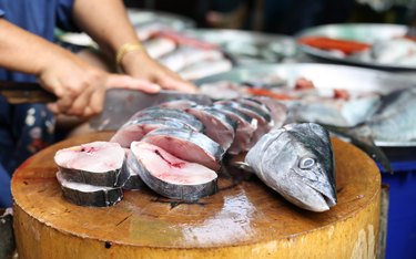 Fresh King mackerel in the market