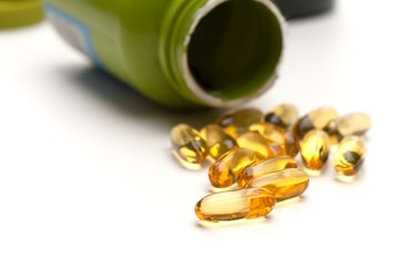 Bottle with Fish Oil Capsules