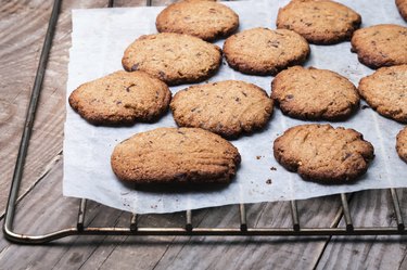Homemade wholegrain cookies with chocolate