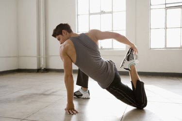 Dancer stretching