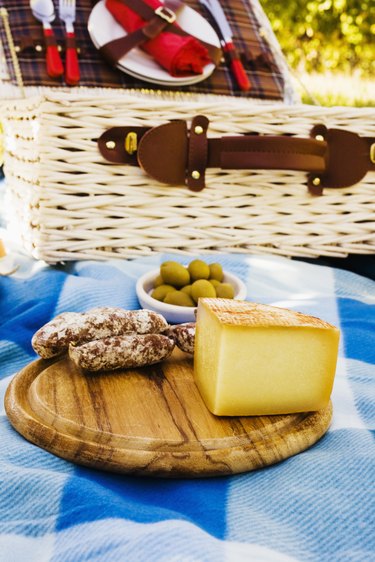Picnic with cheese and sausage