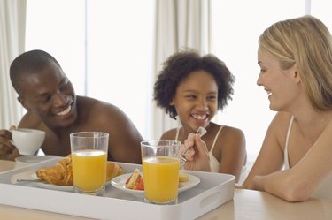 Family eating breakfast