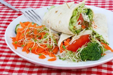 Healthy Vegetable Wrap and Salad