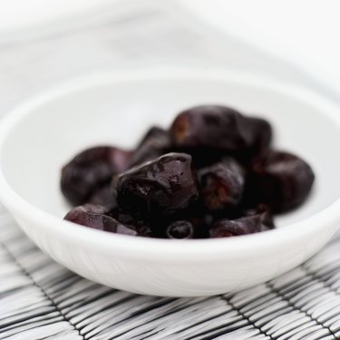 Close-up of prunes in a bowl