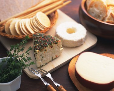 Variety of Cheese, High Angle View, Differential Focus