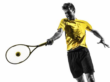 man tennis player portrait silhouette