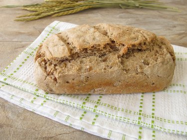 Homemade green spelt bread made of spelt flour