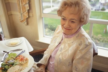 Senior woman eating