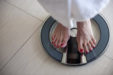 Woman on scale