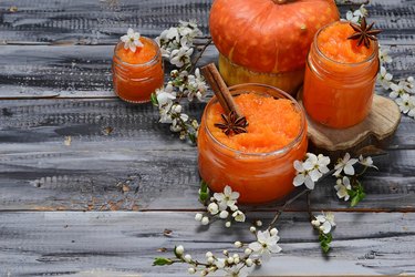 Sweet pumpkin jam in jar