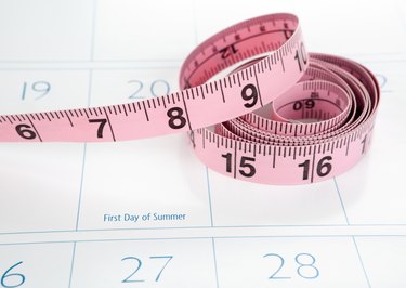 Dieting for Summer:  Calendar with Measuring Tape