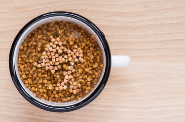 Buckwheat soaked in water