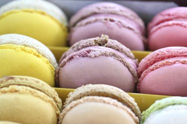 Beautiful Multicolored Macarons in Gift Box