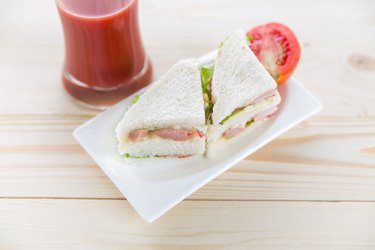 Fresh and tasty sandwiches on plate