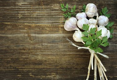 Bunch of garlic and parsley