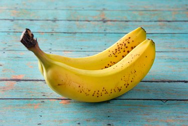 bananas on a wooden table