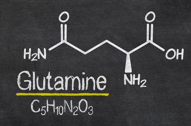 Blackboard with the chemical formula of Glutamine