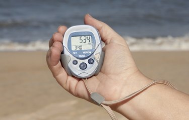 Pedometer Exercising On The Beach