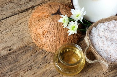 Coconut oil, essential oil, organic cosmetic