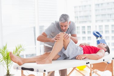 Man having leg massage