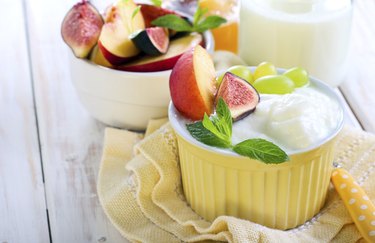 Homemade yogurt with fruits