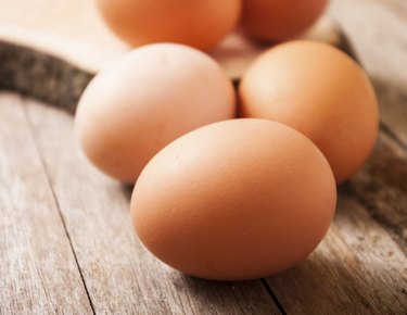 egg on wooden background