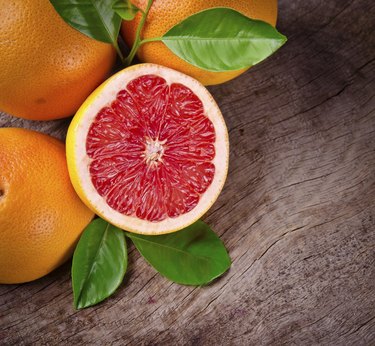 freshly harvested grapefruit