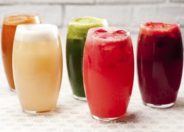 selection of fruits long drinks
