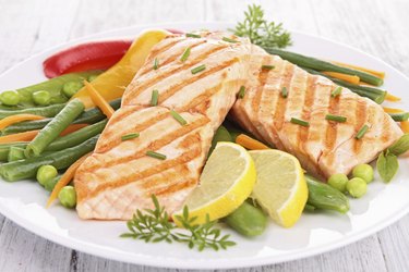 grilled salmon and vegetables