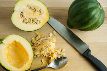 Acorn Squash on a Cutting Board