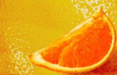 Close-up of the segment of a grapefruit