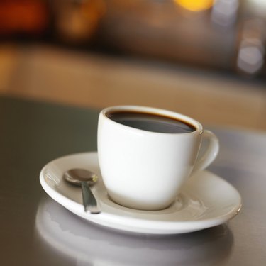 elevated view of a cup of coffee