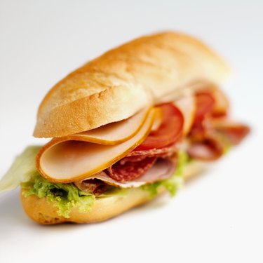 Close-up of submarine sandwich