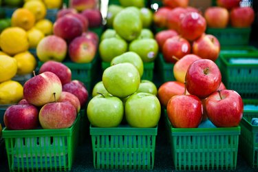 Assorted apples in cartons