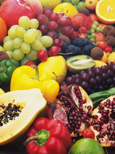 Variety types of fruits, Full Frame, High angle view