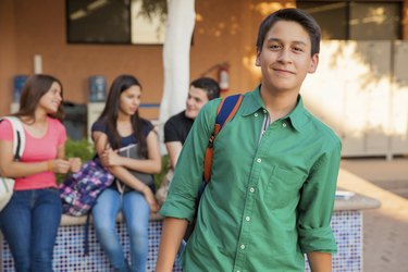 Handsome high school student